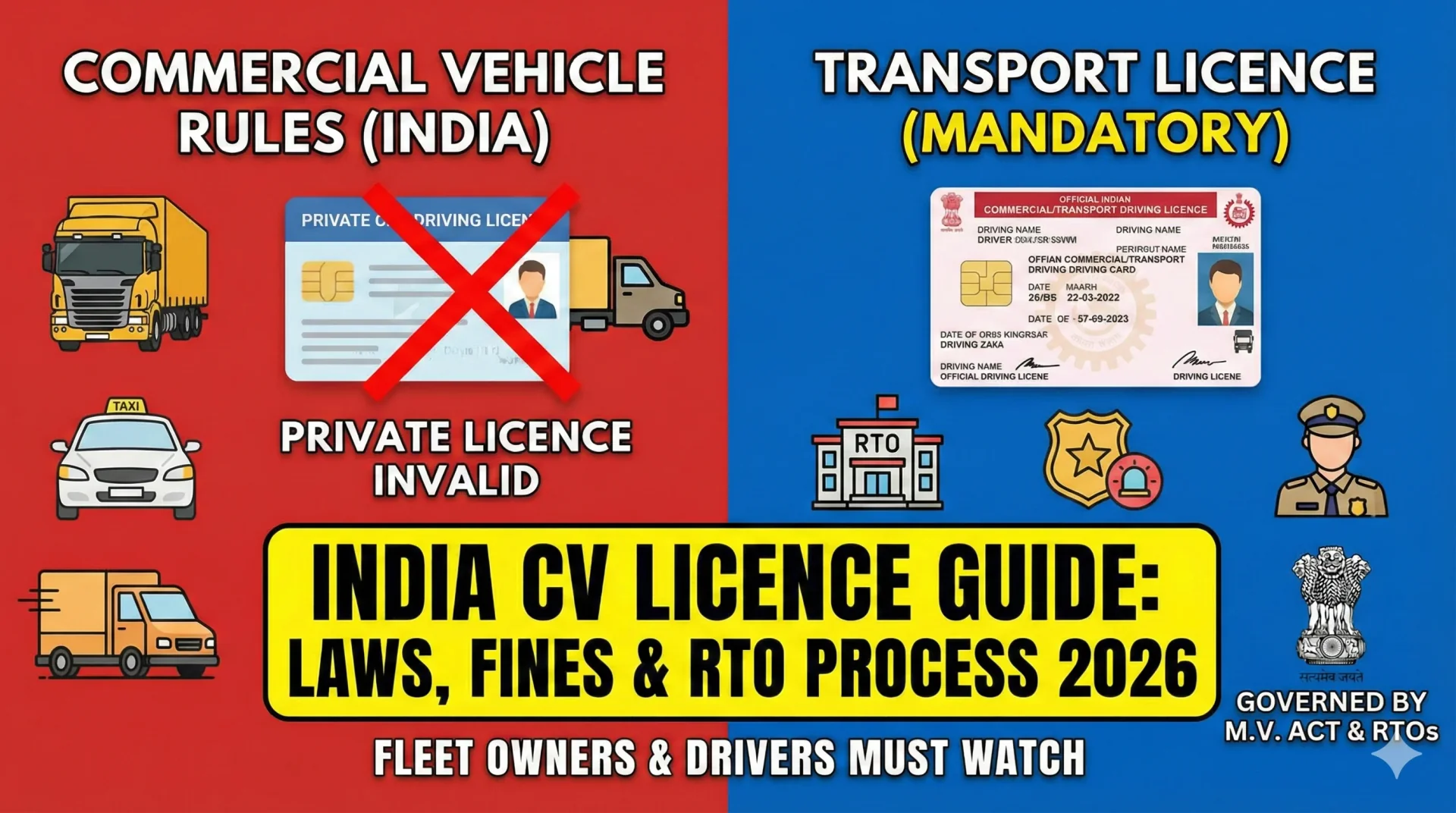 Commercial Vehicle Driving Licence Rules in India